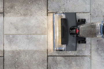 Using CrossWave to mop and vacuum tile flooring