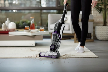 CrossWave Cordless Max Multi-Surface Wet Dry Vac switching from area rug to hard flooring