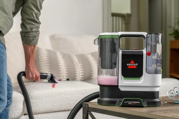 Little Green ProHeat SmartMix cleaning lipstick off couch
